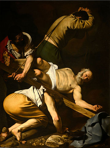El Martirio de San Pedro -- por Caravaggio (1601)