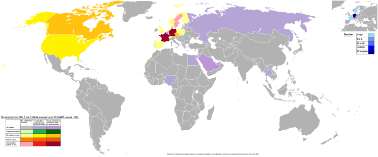 Mapa de los países impactados por la llamada