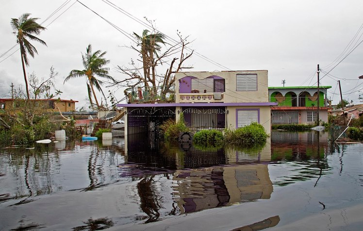Casa inundada como resultado del paso de María.