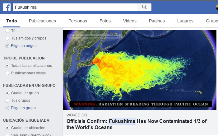 Noticia de que Fukushima contamina 1/3 de los océanos del mundo