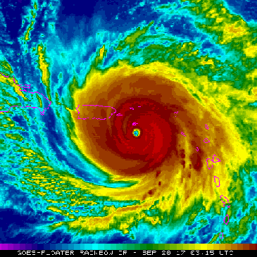 El huracán María sobre Puerto Rico