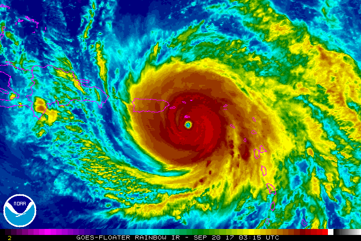 El huracán María sobre Puerto Rico
