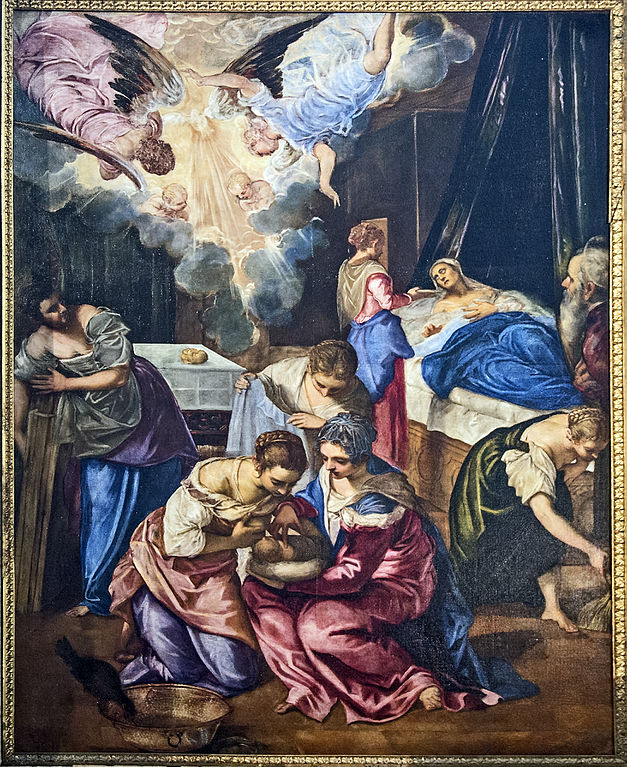 El nacimiento de Juan el Bautista, por Tintoretto