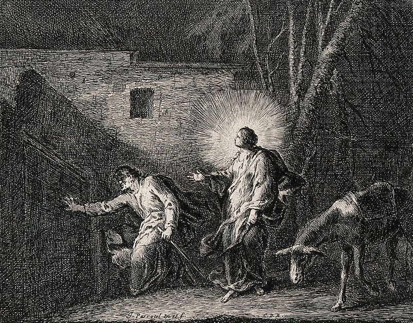 María y José buscando dónde quedarse.