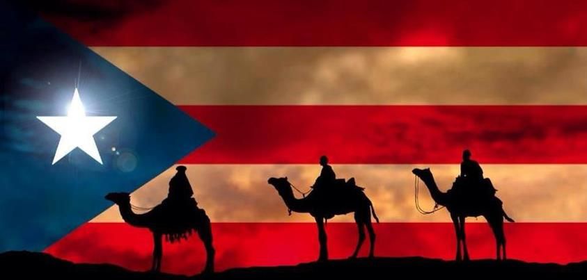 Los tres reyes y la bandera de PUerto Rico