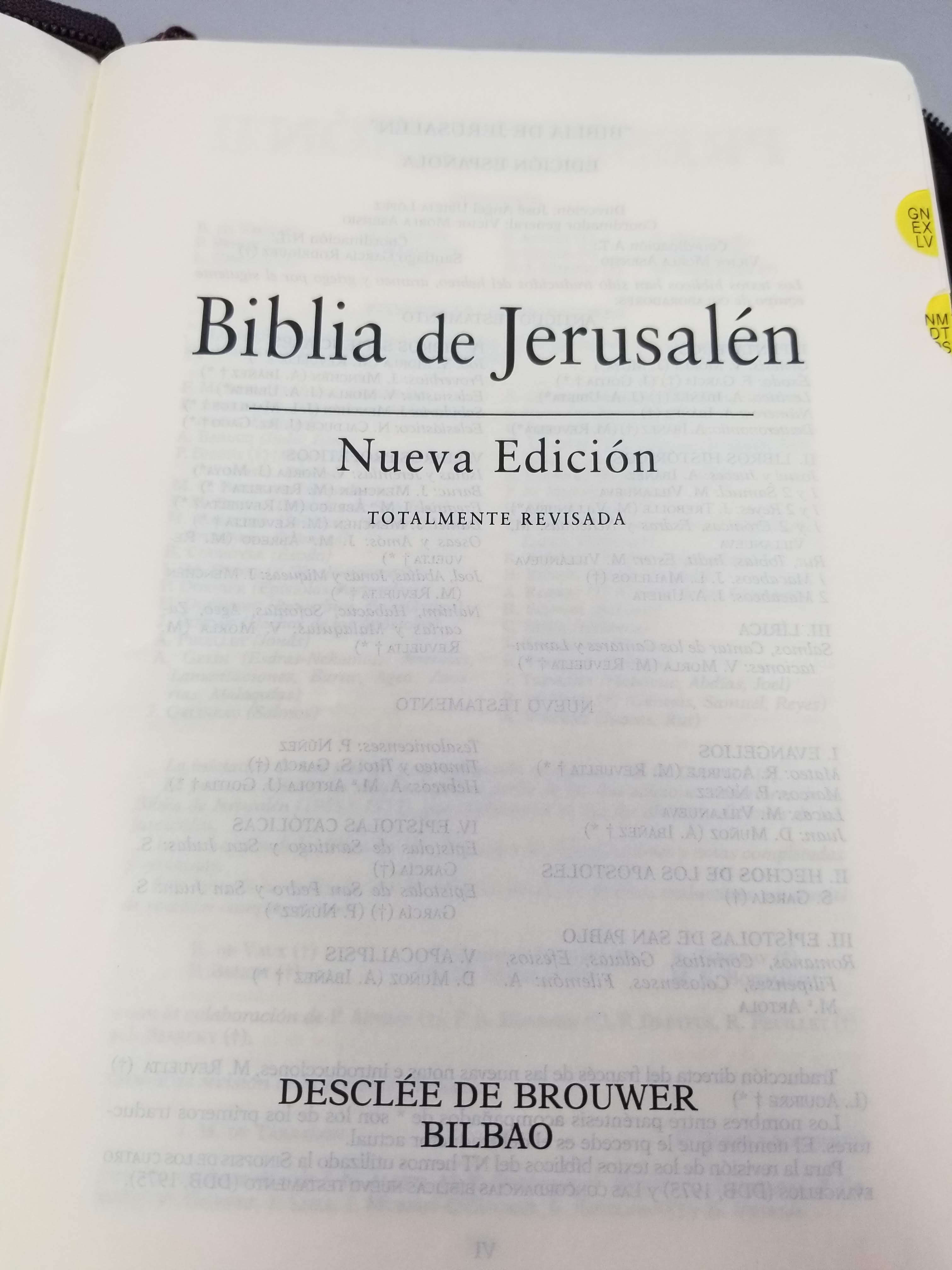 Página de Portada de la Biblia de Jerusalén