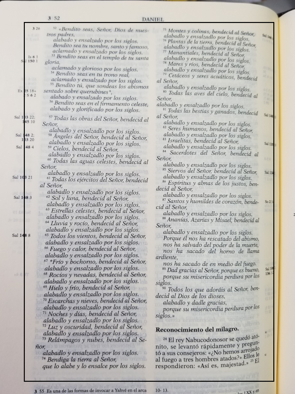 Biblia de Jerusalén - Cántico de los Tres Jóvenes