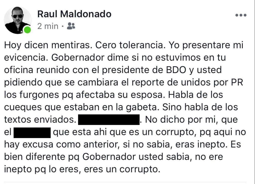 Expresiones de Raúl Maldonado, con la debida censura.