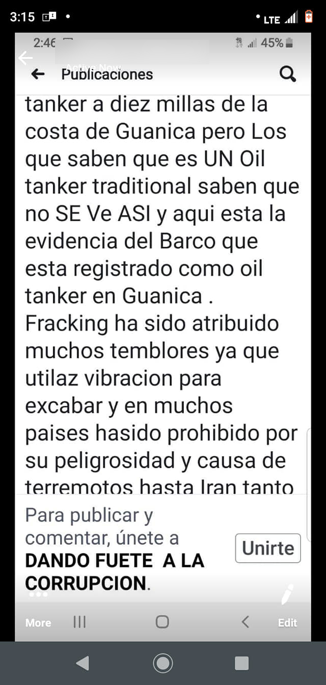 Imagen de discusión sobre terremoto y fracking
