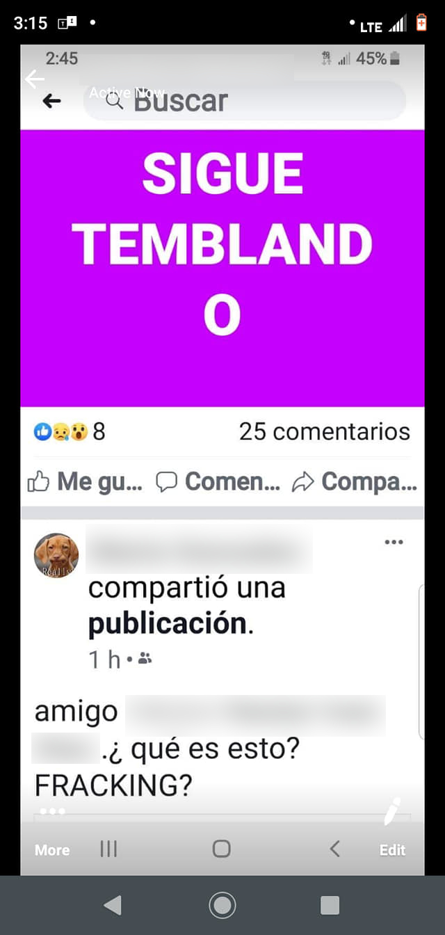 Imagen de discusión sobre terremoto y fracking