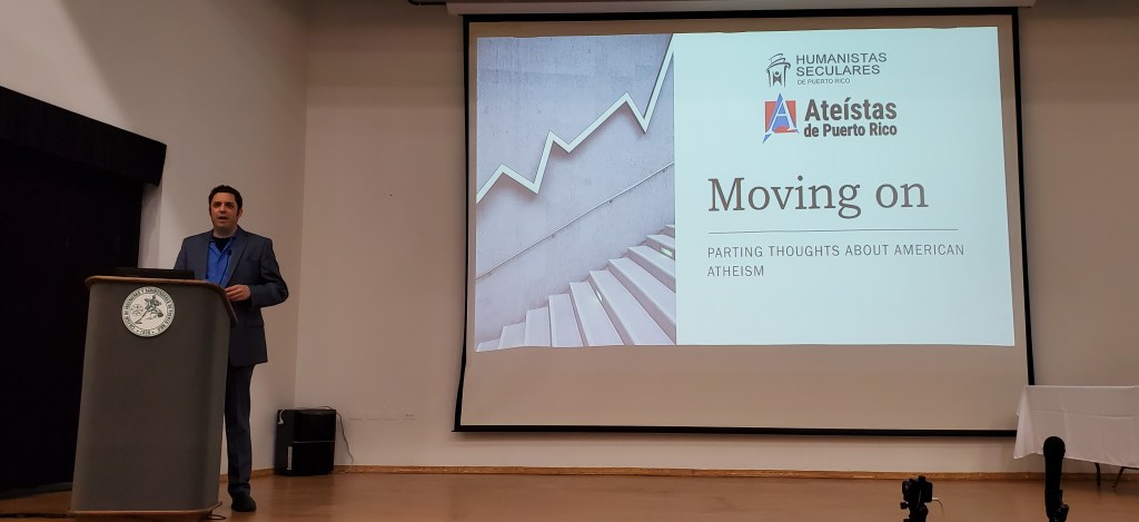 David Silverman en la Asamblea Nacional de Ateístas de Puerto Rico, 2020. (c) 2020, Pedro M. Rosario Barbosa. Licencia: CC-BY 4.0+.