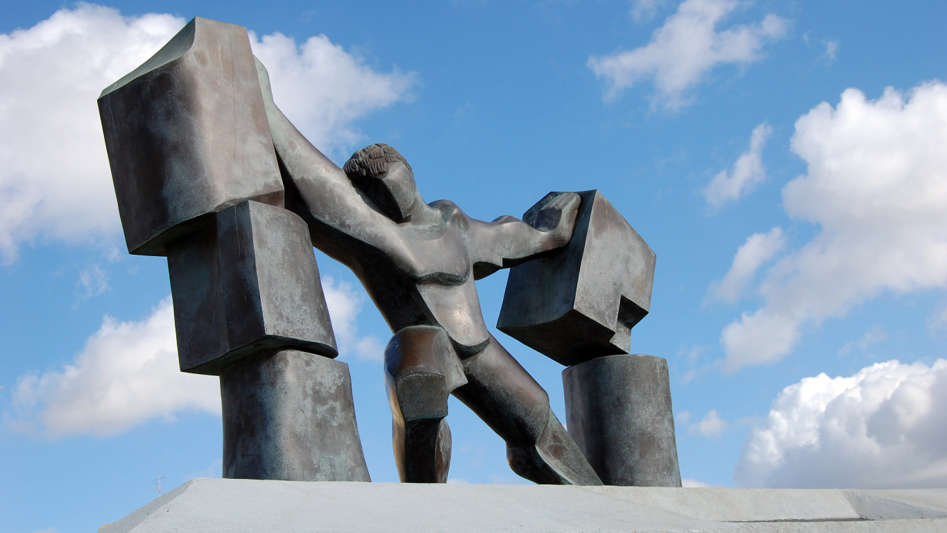 Estatua de Sansón en Ashdod, Gaza.
