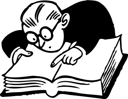 Investigador leyendo un libro