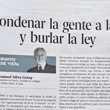 Parte superior de artículo de Samuel Silva Gotay