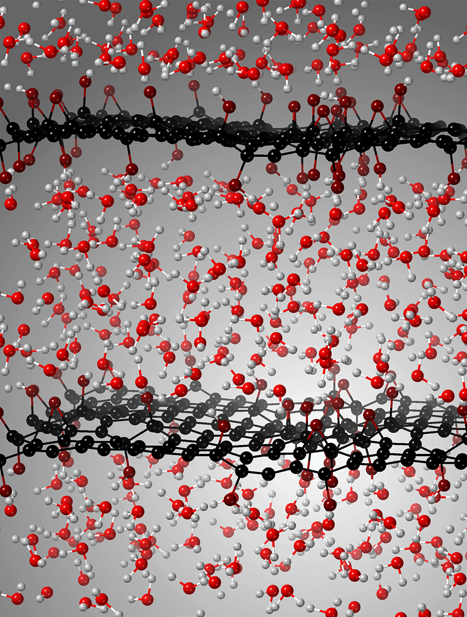 Óxido de grafeno en agua líquida