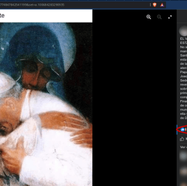 Pantallazo de una postal en Facebook