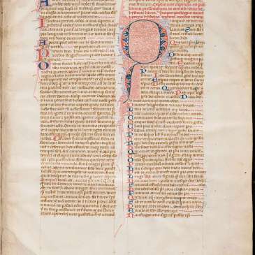 Manuscrito de la Biblia del siglo XIII.