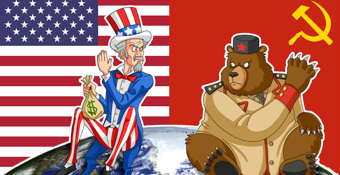 Caricatura representativa de la Guerra Fría