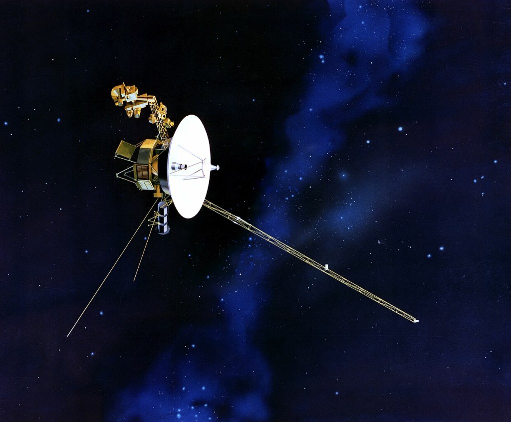 Recreación artística del satélite Voyager II