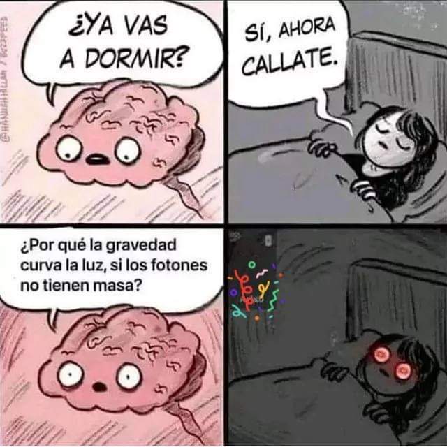 Cerebro interrogando sobre fotones y gravitación