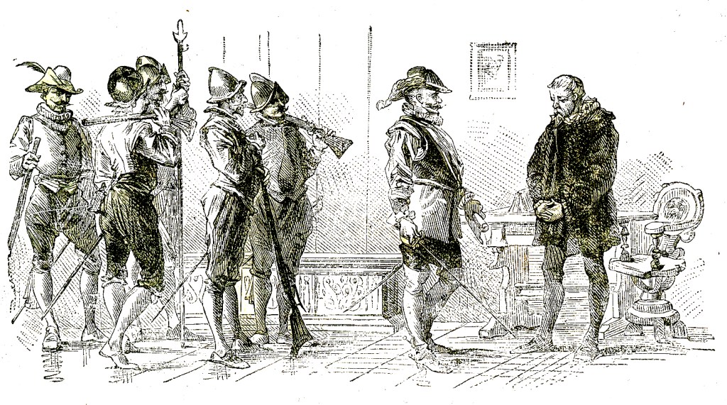 Ilustración del arresto de Giordano Bruno