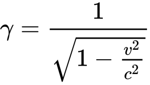 gama = 1/(1-v^2/c^2)