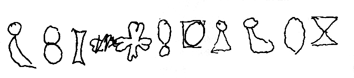 Dibujo de Marcel Jr. de la "escritura extraterrestre"