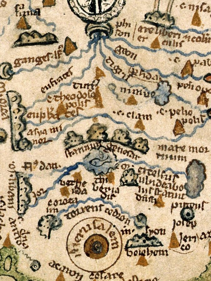 Una parte del Parte de la imagen del El Mapa del Salterio de la abadía de Westminster