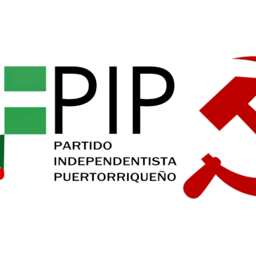Logo del PIP con símbolo de comunismo entre signos de interrogación