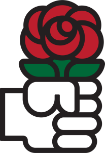 El puño con la rosa, símbolo de la socialdemocracia