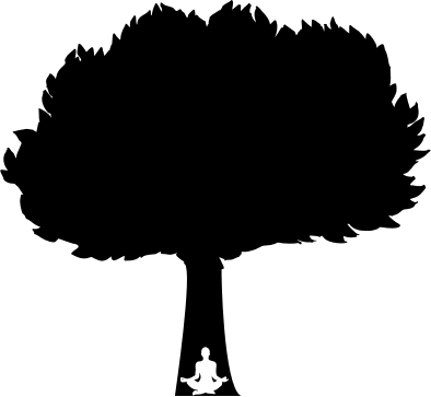 Persona sentándose bajo un árbol.