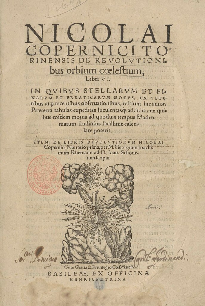 Página de portada de _De revolutionibus_