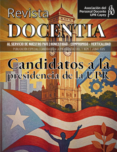 Portada de la Revista Docentia - Asociación del Personal Docente de UPR Cayey