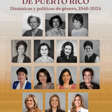 Portada del libro _Las primeras damas de Puerto Rico_ por Glorimar Rodríguez González. La portada muestra las imágenes de las primeras damas durante los gobiernos de 1946 a 2024.